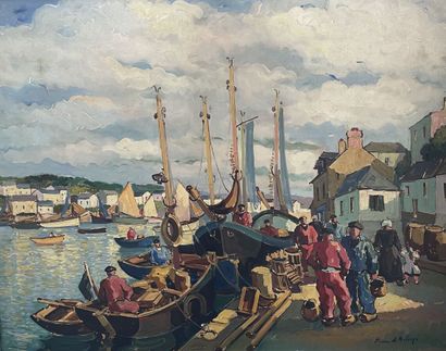 null DE BELAY Pierre (1890-947)
Le Port d'Audierne Finistre
Huile sur toile signée...