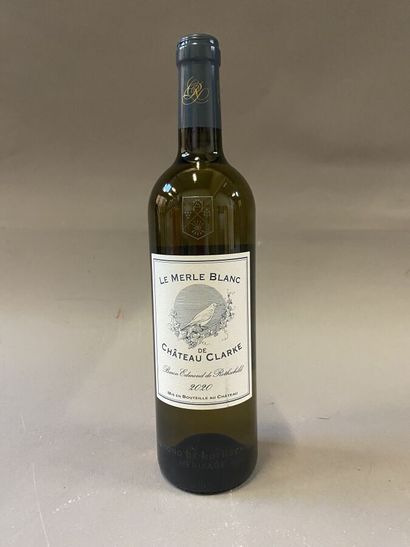 null 12 bouteilles : LE MERLE BLANC DE CHÂTEAU CLARK 2020 blanc