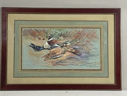 null REBOUSSIN Roger André Fernand (1881-1965)
Trophée de canard
Aquarelle signée,...