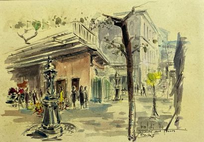 null BALDI Pierre (1919-2022)
The flower market
Watercolor and ink on paper signed,...