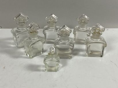 null BACARRAT
Suite of seven crystal bottles for the perfume "MITSUKO" by GUERLAIN...