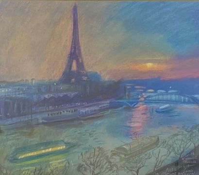null MAJA Axel
View of the Eiffel Tower from the Debilly footbridge
Pastel signed,...