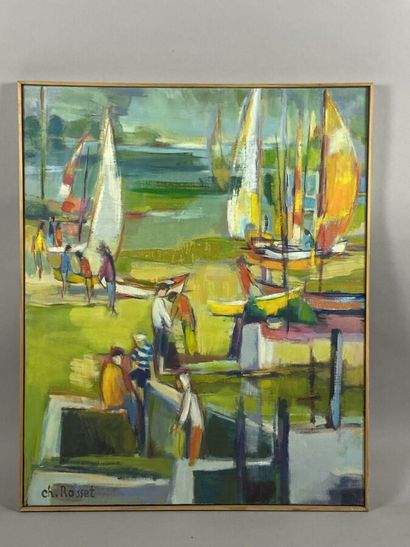 null ROSSET Christian
"Sails on the Tuscan Island".
Oil on canvas signed lower left...