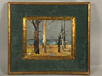 null BOURGEOIS 
Trees in Autumn
Oil on cardboard signed lower right
27 x 22 cm