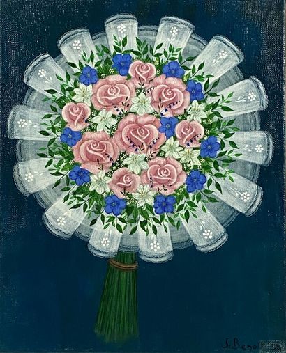 null BENOIT Jacqueline (1925-2012)
Bridal bouquet 
Oil on canvas signed lower right...