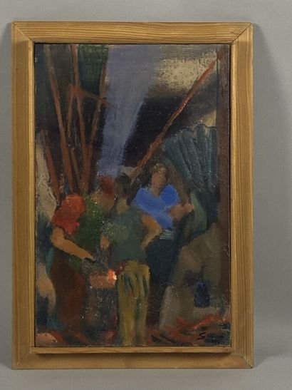 null SIMIAN Jean (1910-1991)
"the blacksmiths"
Oil on cardboard signed lower right...