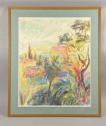 null DIVERLY Eliane (1914-2012)
Paysage au palmier
Pastel sur papier signée en bas...