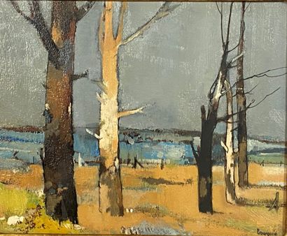 null BOURGEOIS 
Trees in Autumn
Oil on cardboard signed lower right
27 x 22 cm