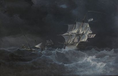 null NOEL Alexandre - Jean (1752 - 1834)
Barque, voilier et vaisseau sur une mer...