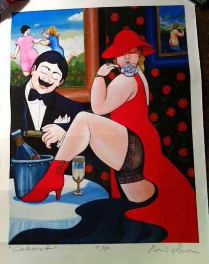 Misha MOVACHA (né en 1944) Cabaret Estampe en couleur, signée en bas à droite et...