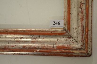 null Cadre en bois mouluré et argenté Italie, XVIIIème siècle 42,8 x 58 cm - Profil:...