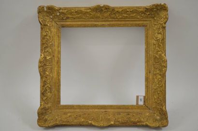 null Cadre en bois et stuc doré de style Louis XIV. XXème siècle. 34,5 x 37,2 cm...