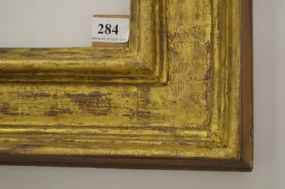 null Cadre à cassetta en bois mouluré et doré. Italie, XVIème siècle. (restaurations)....