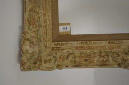 null Cadre en bois et stuc patiné de style Louis XIV. Circa 1950. 44,3 x 53,5 cm...