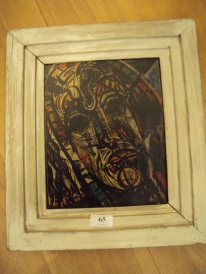 Henri de WAROQUIER (1881-1970) Visage Technique mixte sur papier marouflé sur toile,...