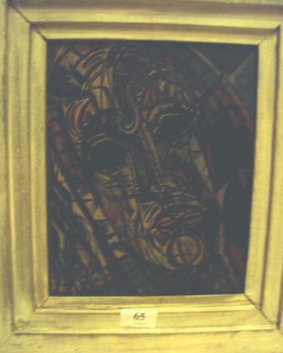 Henri de WAROQUIER (1881-1970) Visage Technique mixte sur papier marouflé sur toile,...
