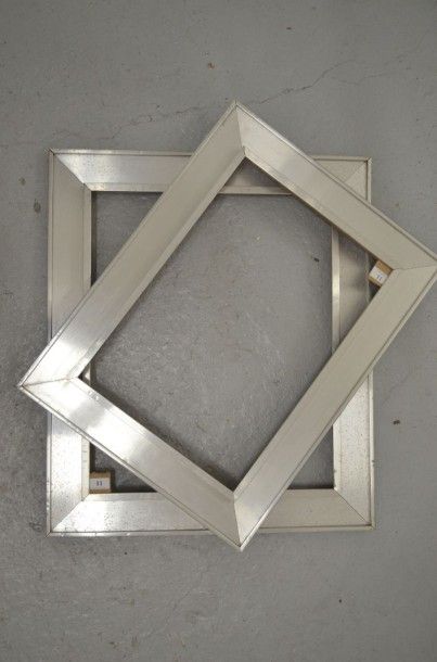 null Deux cadres en aluminium sur contreplaqué Circa 1970 37 x 38,8 cm - Profil:...