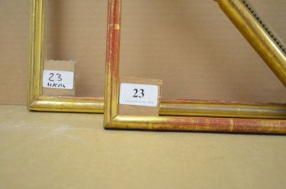 null Jonc en bois mouluré et doré Epoque Louis-Philippe 25 x 31 cm - Profil: 1,3...