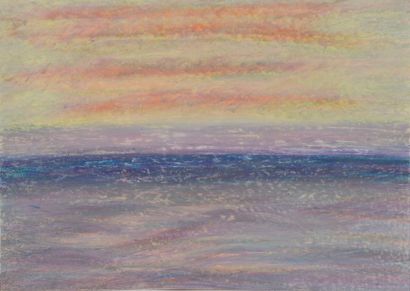 Vanya DETCHEVA Horizon marine Pastel gras sur papier 32 x 45 cm