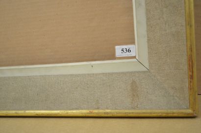 null Cadre en bois, toile et doré 

XXème siècle 

59 x 91 cm - Profil : 10 cm (...