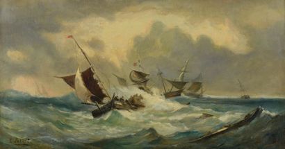null Louis Barthélémy FRERET (1754-1831)
Marine 
Huile sur toile 
(réentoilé) 
35...