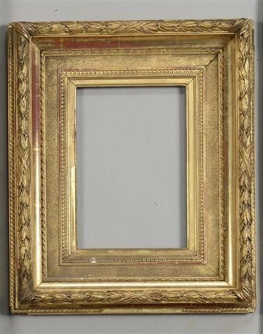 null Cadre en bois et stuc doré dit Barbizon Epoque Napoléon III 15 x 23,2 cm - Profil:...
