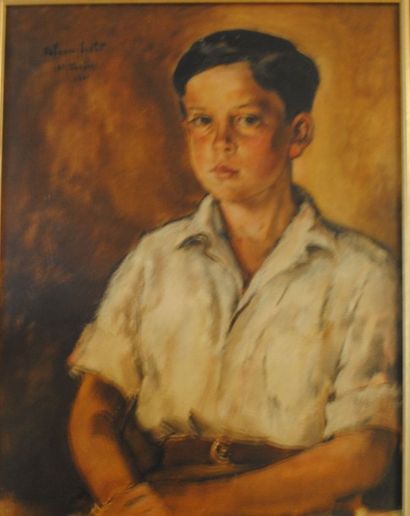 Harry BLOOMFIELD (1883-1941) Portrait de jeune homme Huile sur toile, signée en haut...