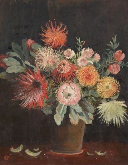 Nita SPILHAUS (1878-1967) Bouquet de fleurs Huile sur toile, monogrammée en bas à...