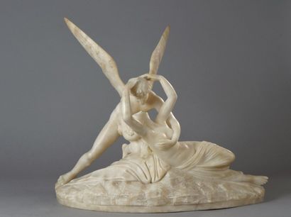 null GROUPE d'après Antonio CANOVA (1757-1822), en marbre blanc, représentant:"Psyché...