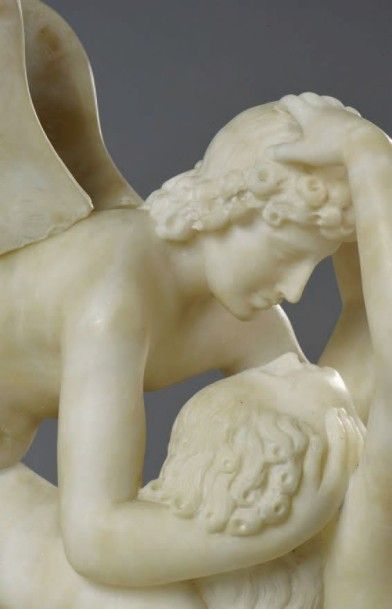 null GROUPE d'après Antonio CANOVA (1757-1822), en marbre blanc, représentant:"Psyché...