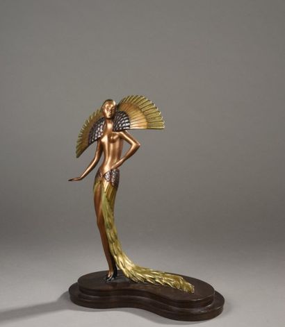 ERTE (1892-1990) pseudonyme de Romain de TIRTOFF Elégante au grand col. Epreuve en...