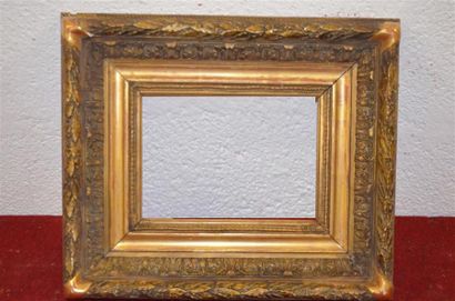 null Cadre en bois et stuc doré dit Barbizon. Epoque Napoléon III 14,7 x 21 cm -...