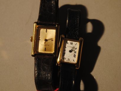 A. BARTHELAY, Guy LAROCHE 
Lot de deux montres l'une en or jaune 750/1000, bracelet...