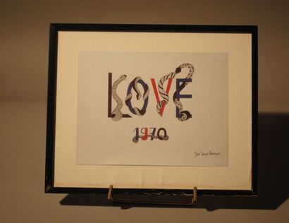 Yves SAINT LAURENT (1936-2008) 
Affiche «Love» de 1970, encadré.
