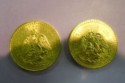 null Deux pièces de 50 pesos en or (1821-1947). Poids: 83.3 g