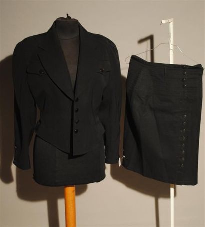 Lolita LEMPICKA Lot composé d'une veste spencer noire à col châle cranté, simple...
