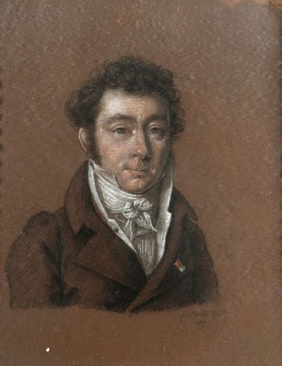 J. MASSARD 
Portrait d'homme.
Dessin signé en bas à droite et daté 1817.
18,5 x 13,...