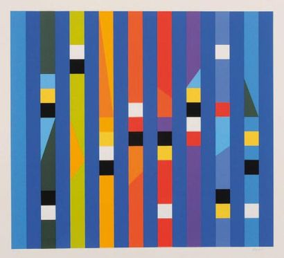 Yaacov AGAM (Né en 1928) Composition cinétique Sérigraphie en couleur - Signée et...