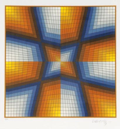 Victor VASARELY (1906-1997) Composition cinétique Sérigraphie en couleur - Signée...