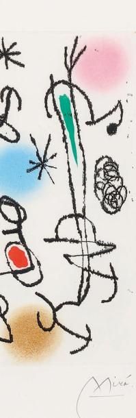 Joan MIRO (1893-1993) Gravure en couleurs signée en bas à droite Miro et annotée...