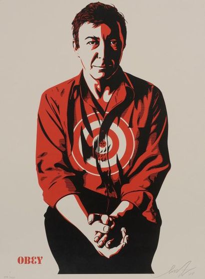 Obey GIANT (Né en 1970) Jasper Johns, 2009 Lithographie en couleur - Signée et numérotée...