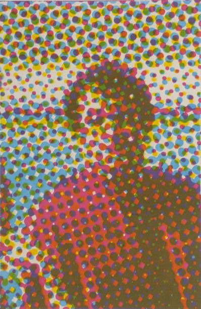 Alain JACQUET (Né en 1939) Portrait d'homme, 1964 Sérigraphie en couleur sur papier...
