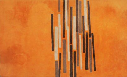 Serge LESAGE Magic, suite col orange Tapis en laine Bolduc au dos 200 x 300 cm