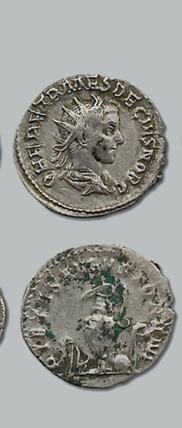 null - Lot : Antoniniens : 4 exemplaires. Hérénius Etruscus (C. 143) - Otacilie (C....