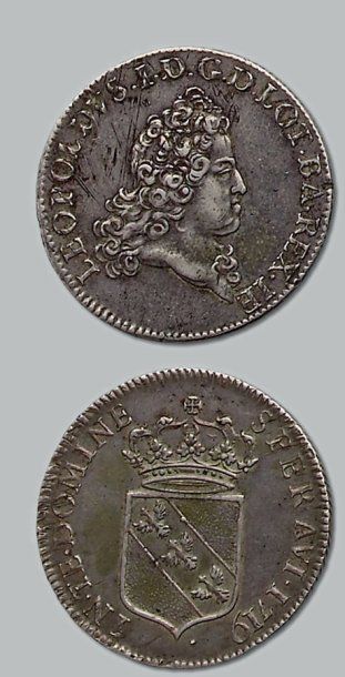 null - Léopold 1er (1697-1729). Demi écu aux trois alérions. 1719. B. 1574 Pr. s...