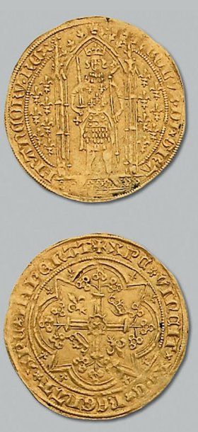 null - Charles V (1364-1380). Franc à pied. D. 360 TTB.
