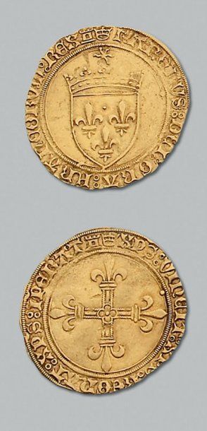 null - Charles VIII (1483-1498). Ecu d'or au soleil. Tours. D. 575 TTB.