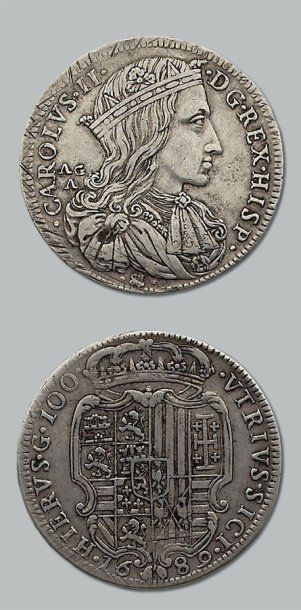 null - Naples/ Charles II (1667-1700) Ducato. 1689 TTB à superbe.