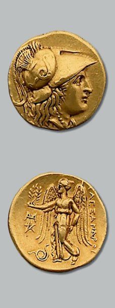 null -Alexandre III le grand (336-323 av. J.-C.). Statère d'or. 8,57 g. Abydos. Tête...