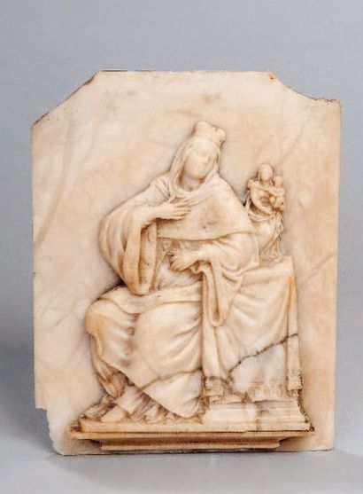 Travail Français, XVIIe siècle Jeanne de France (?) en prière devant une Vierge à...
